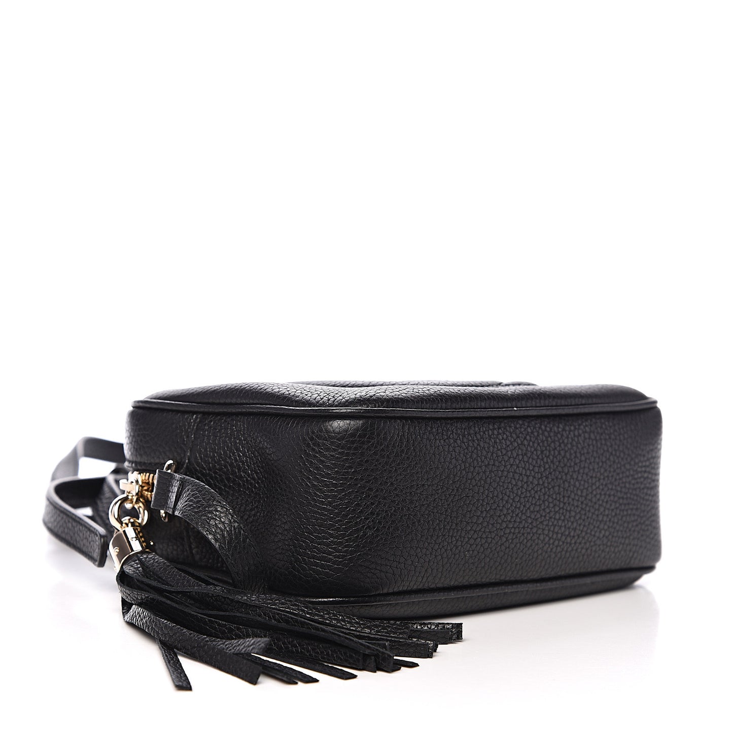 Pebbled Calfskin Small Soho Disco Bag Black