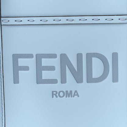 Fendi Vitello King Plexiglass Logo Embossed Mini Fendi Sunshine Shopper Tote Azzurro Baby 7 of 9