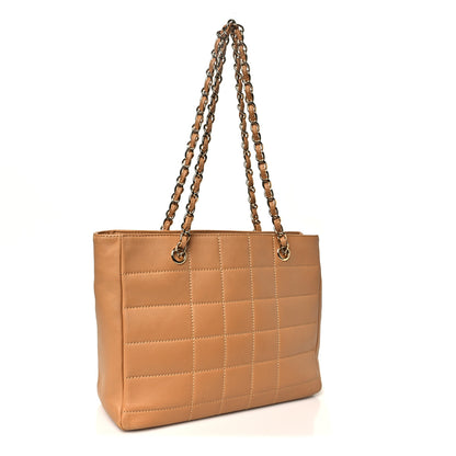 Chanel Lambskin Square Quilted Tote Beige 3 of 11