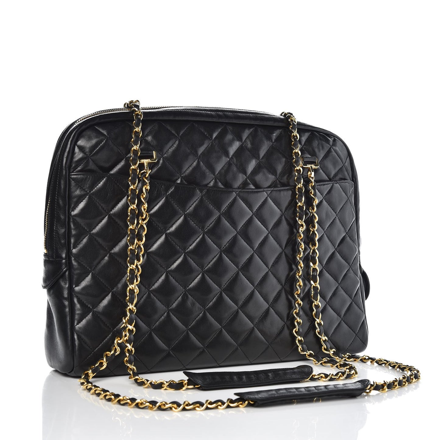 Lambskin Quilted Shoulder Bag Black