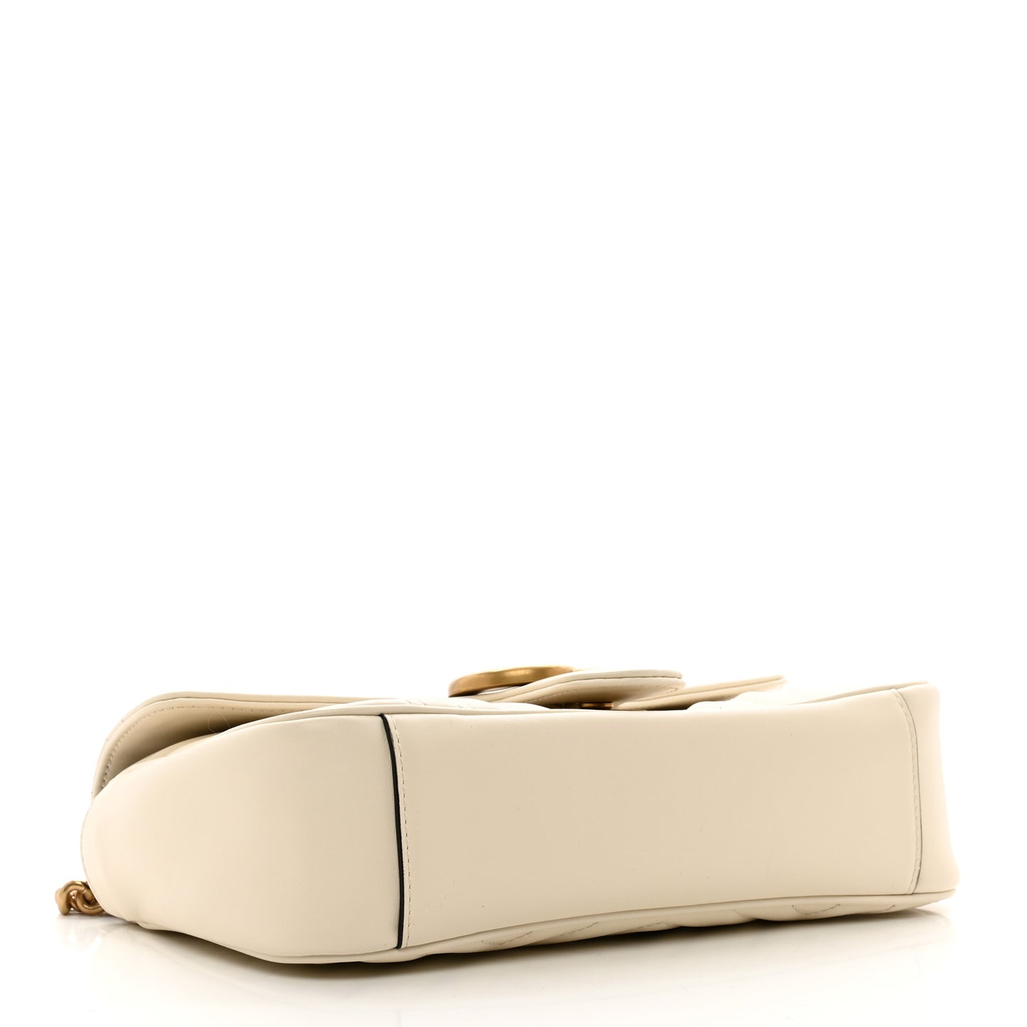 Calfskin Matelasse Small GG Marmont Shoulder Bag White