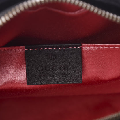 Gucci Velvet Matelasse Deer Embroidered Small GG Marmont Chain Shoulder Bag Black 5 of 9