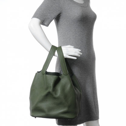 Hermes Taurillon Clemence Picotin Lock GM Vert Canopee 2 of 8