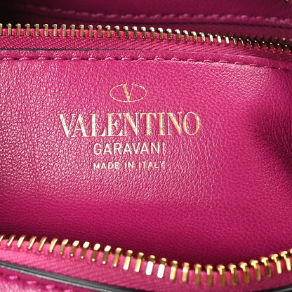 Valentino Garavani Calfskin Stud Sign Zip Hobo Rose Violet 6 of 9