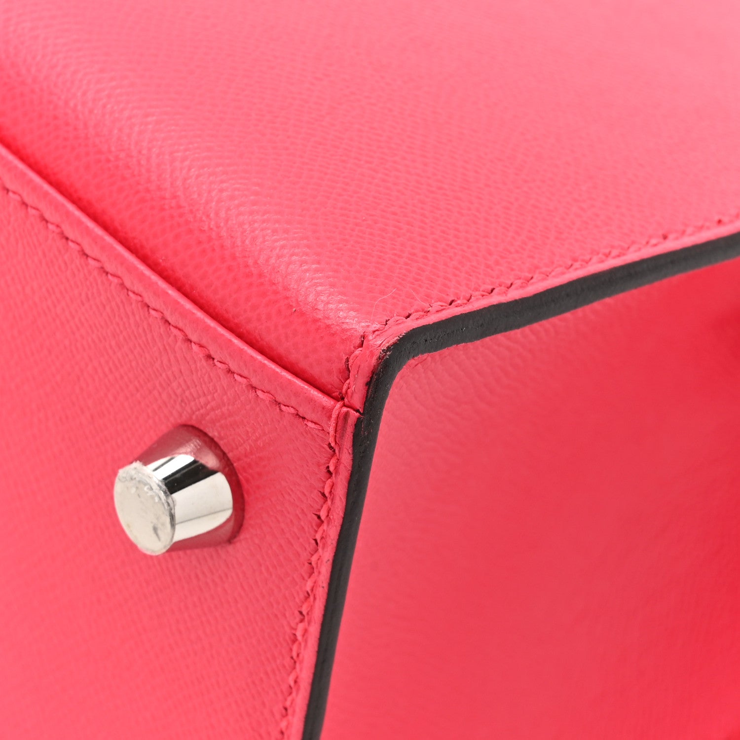 Hermes Madame Calfskin Kelly Sellier 25 Rose Extreme Rouge Piment 12 of 15