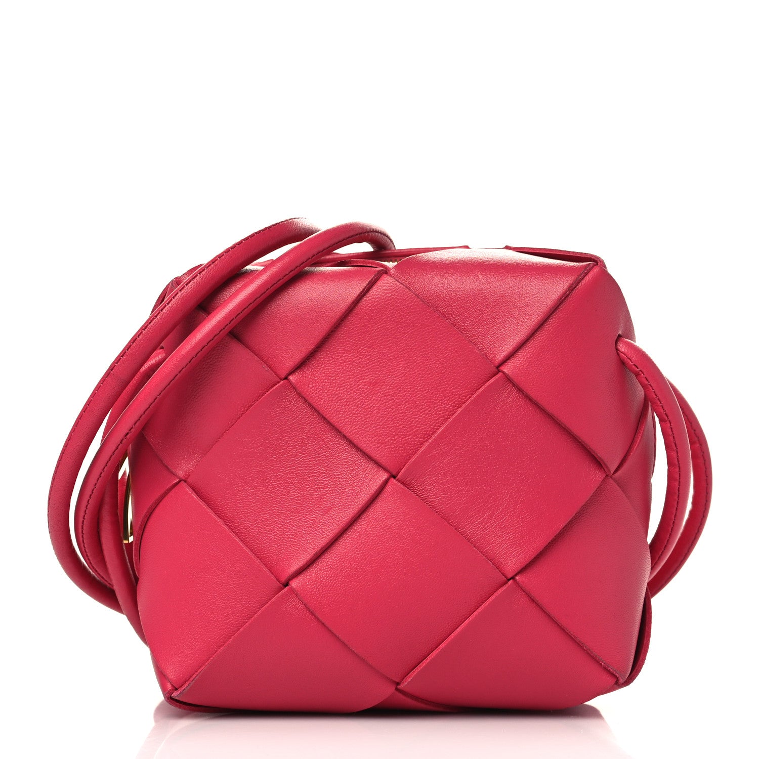 Bottega Veneta Lambskin Maxi Intrecciato Mini Cassette Camera Bag Cranberry 1 of 9