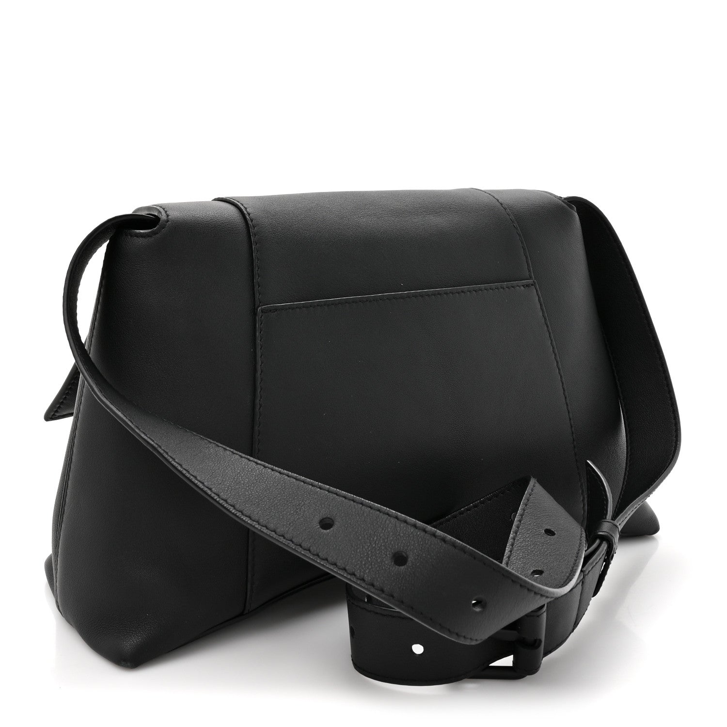 Balenciaga Semi Shiny Smooth Calfskin Monochrome Small Downtown Shoulder Bag Black 3 of 15
