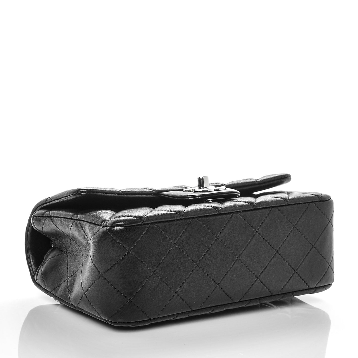 Lambskin Quilted Mini Rectangular Flap Black