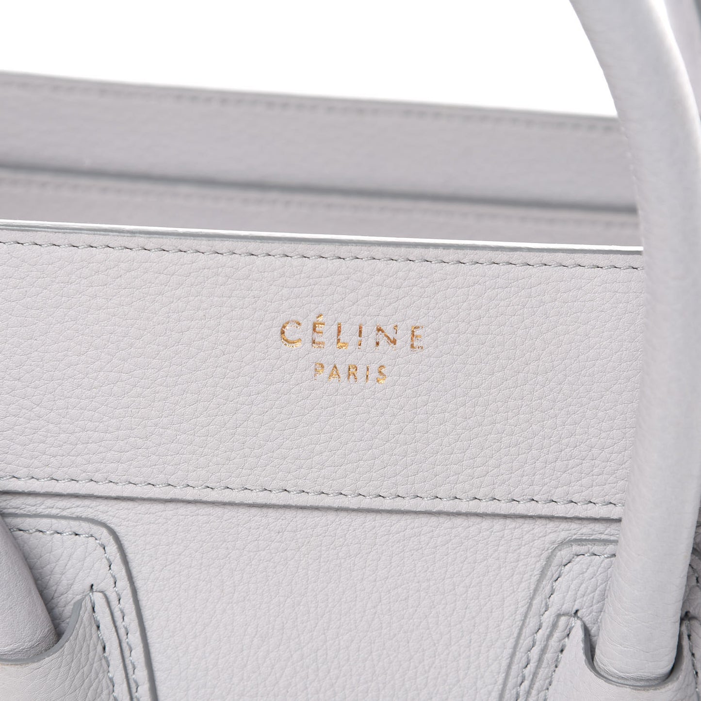 Drummed Calfskin Micro Luggage Light Grey