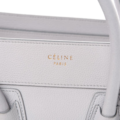 Celine Drummed Calfskin Micro Luggage Light Grey 6 of 12