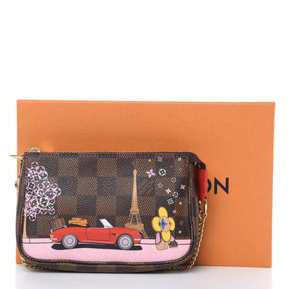 Louis Vuitton Damier Ebene 2019 Christmas Animation Mini Pochette Accessories Red 8 of 8