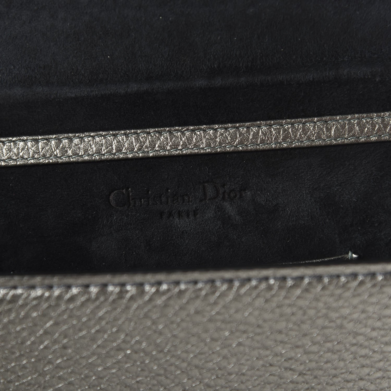 Christian Dior Metallic Grained Calfskin J'Adior Clutch Gunmetal 8 of 10