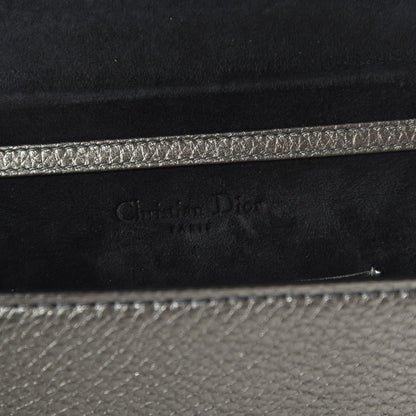 Christian Dior Metallic Grained Calfskin J'Adior Clutch Gunmetal 8 of 10