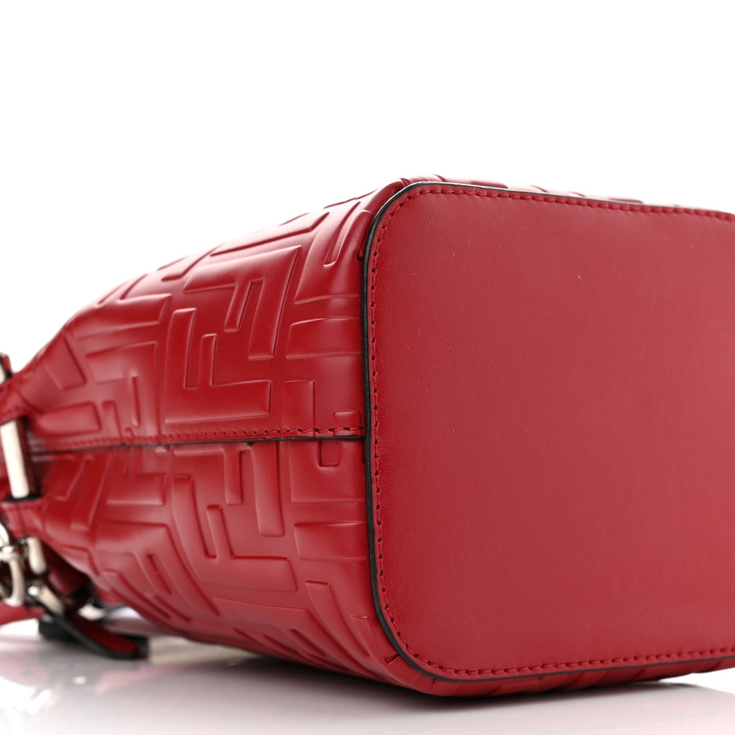 Vitello Liberty F is Fendi FF 1974 Embossed Mini Mon Tresor Bucket Bag Fragola