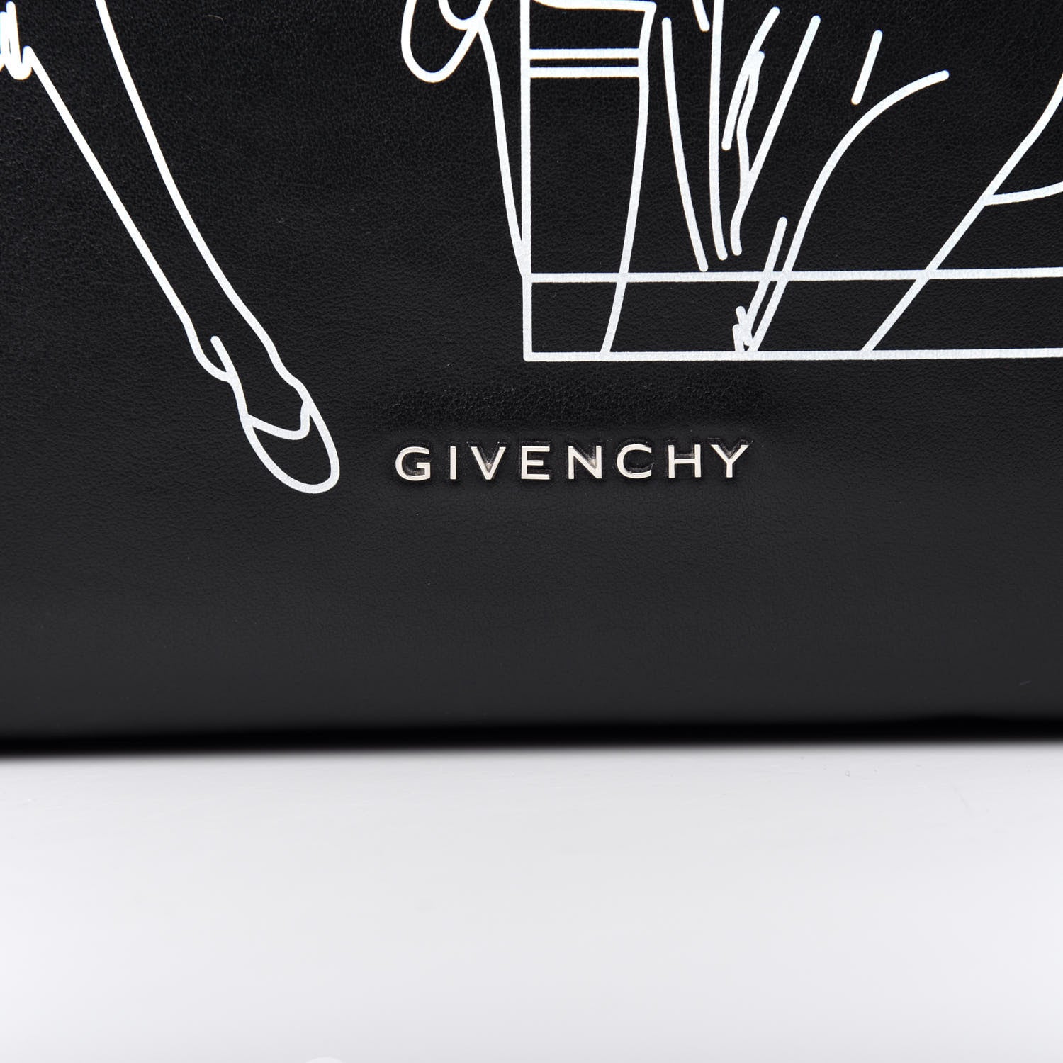 Givenchy Calfskin Bambi Print Medium Stargate Shopper Tote Black 9 of 9