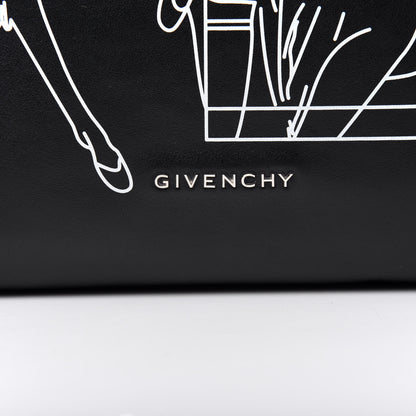 Givenchy Calfskin Bambi Print Medium Stargate Shopper Tote Black 9 of 9