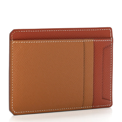 Hermes Epsom City 8CC Colorblock Card Holder Gold Sienne 2 of 4
