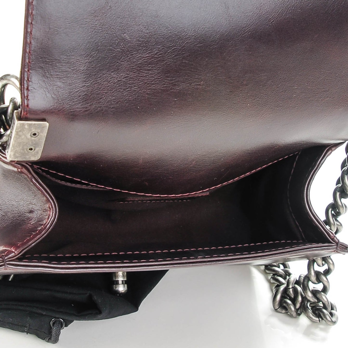 Goatskin Quilted Small Boy Handle Flap Burgundy