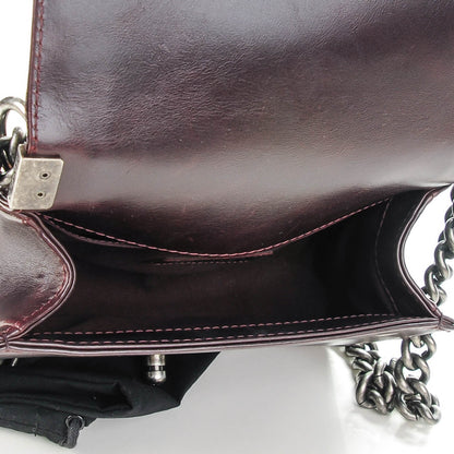 Chanel Goatskin Quilted Small Boy Handle Flap Burgundy 5 of 7