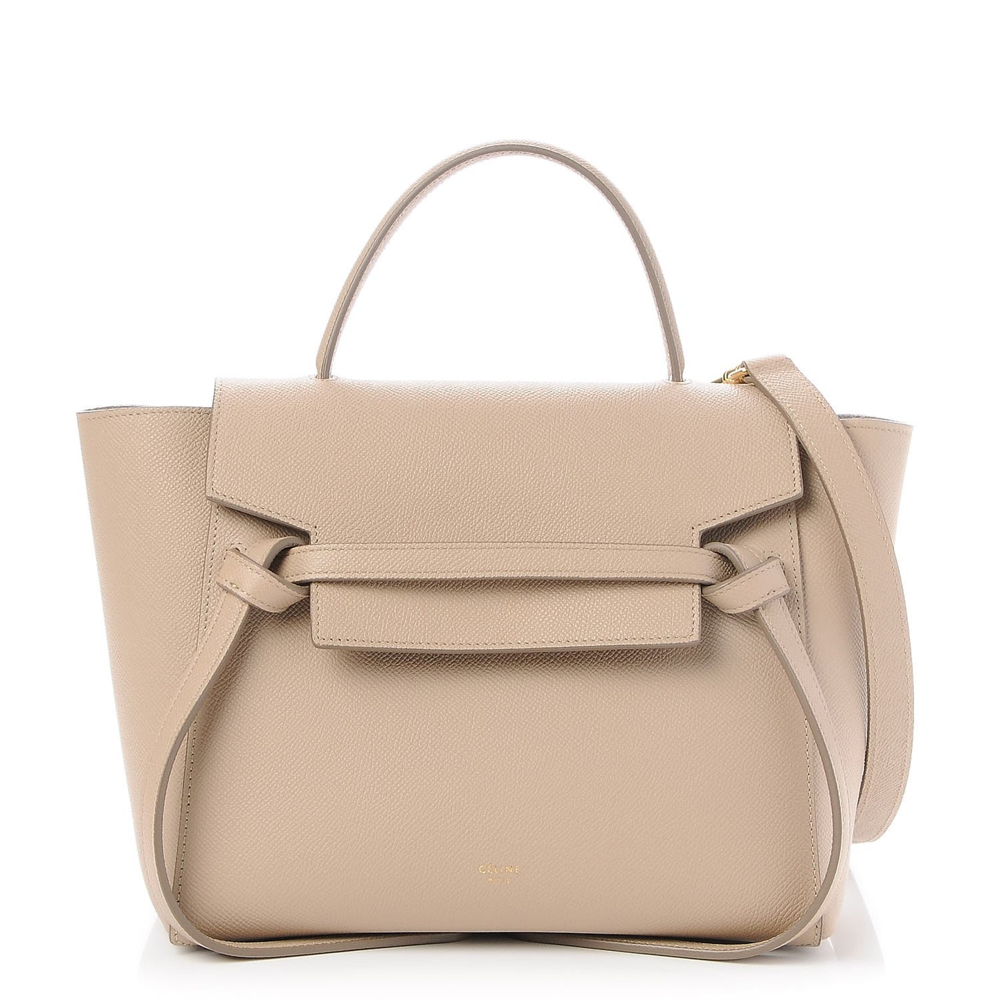 Grained Calfskin Micro Belt Bag Light Taupe