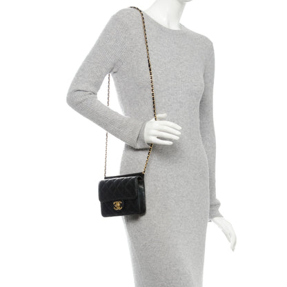 Chanel Lambskin Quilted Crossing Times Mini Flap Black 2 of 8