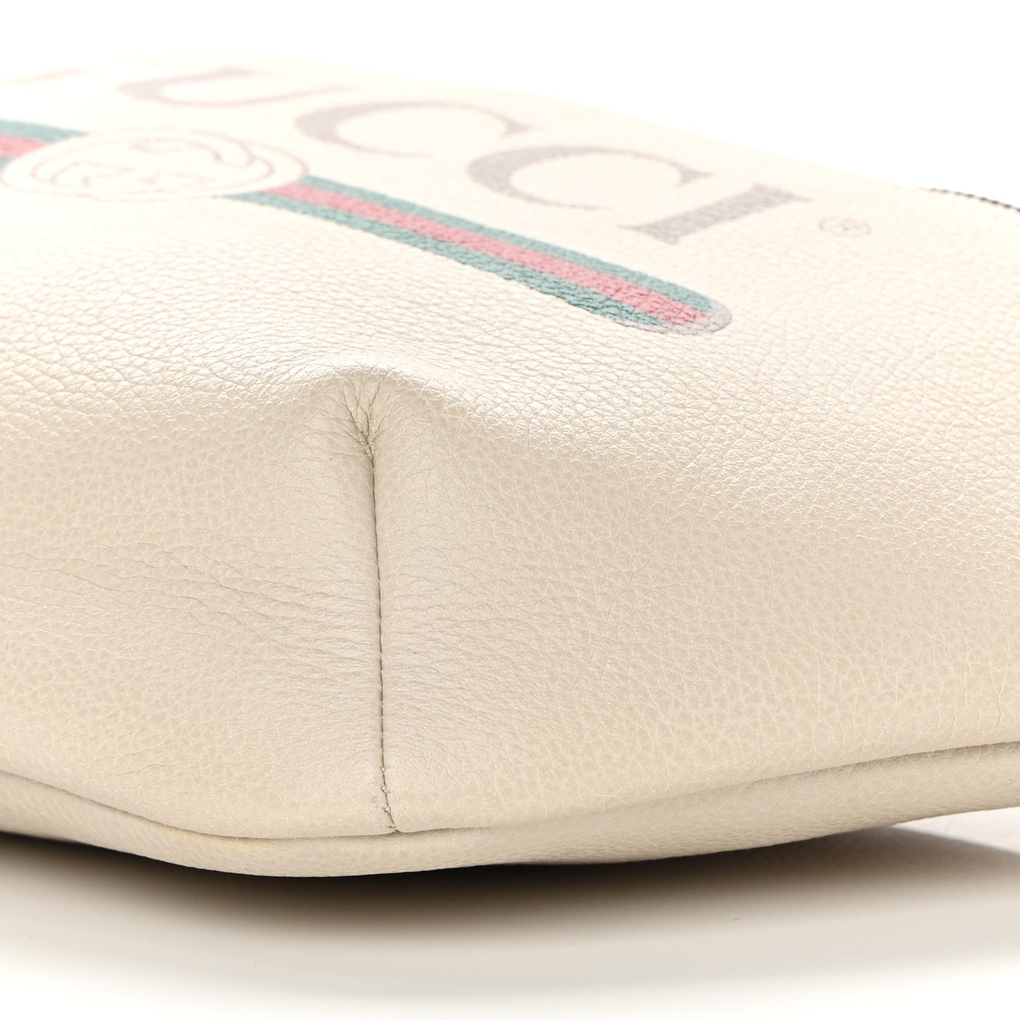 Grained Calfskin Logo Belt Bag White