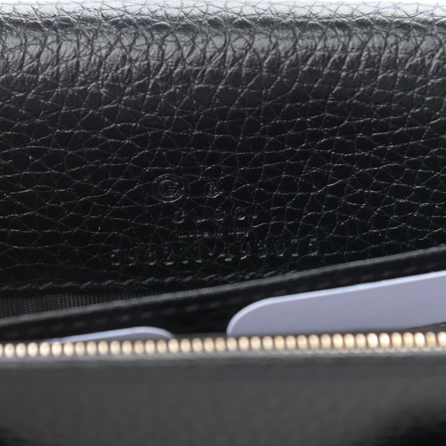 Gucci Pebbled Calfskin Soho Wallet on Chain Black 6 of 8