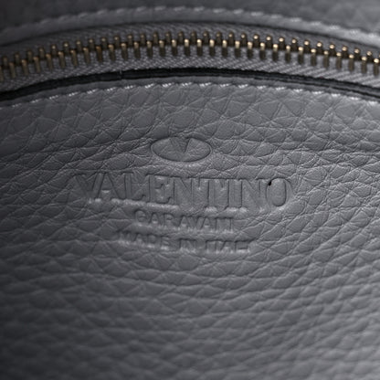 Valentino Garavani Pebbled Calfskin Mini Rockstud Flip-Lock Messenger Bag Pastel Grey 6 of 8
