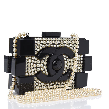 Chanel Pearl Boy Brick Lego Clutch Black 3 of 9