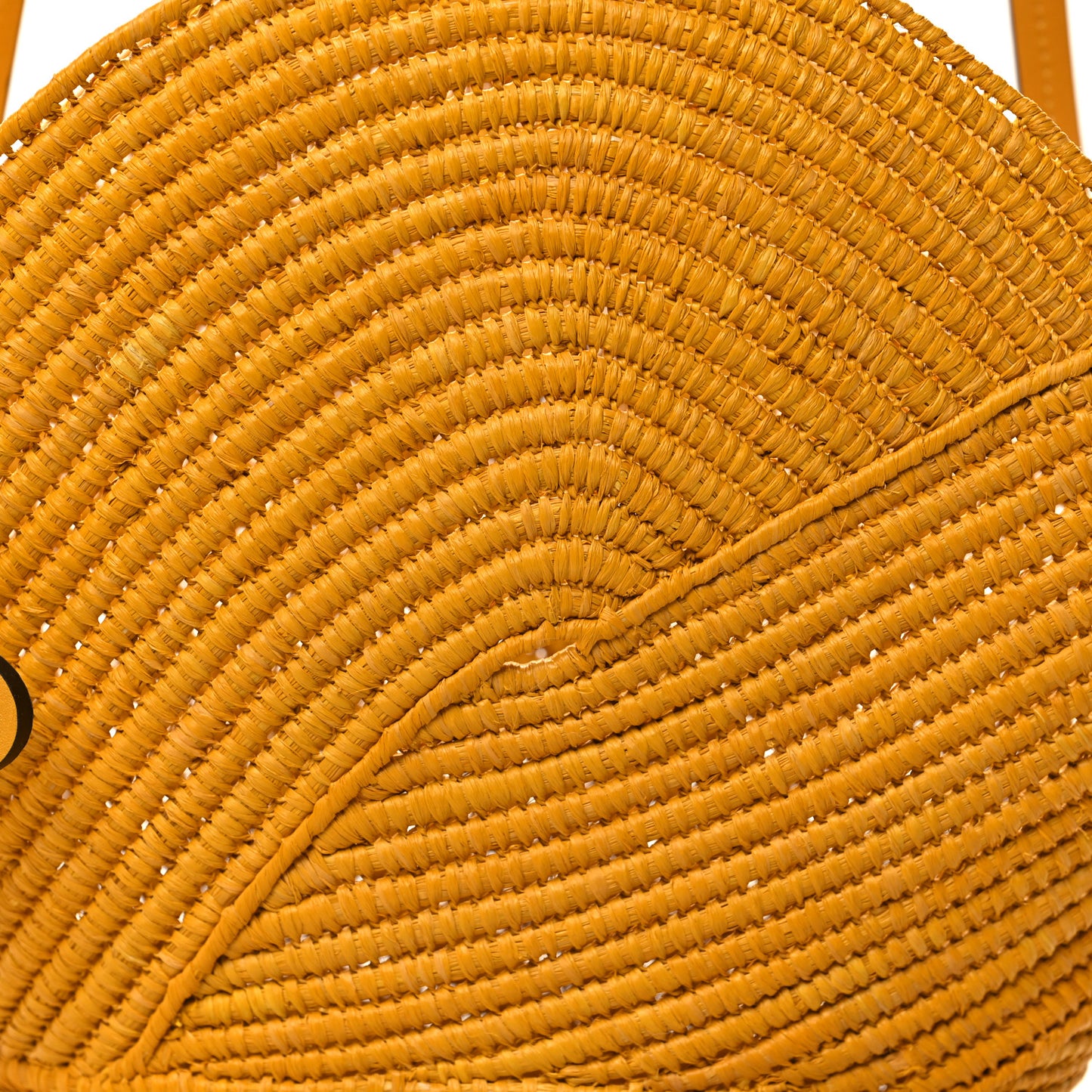 Calfskin Raffia Paulas Ibiza Petal Basket Tote Bag Ochre