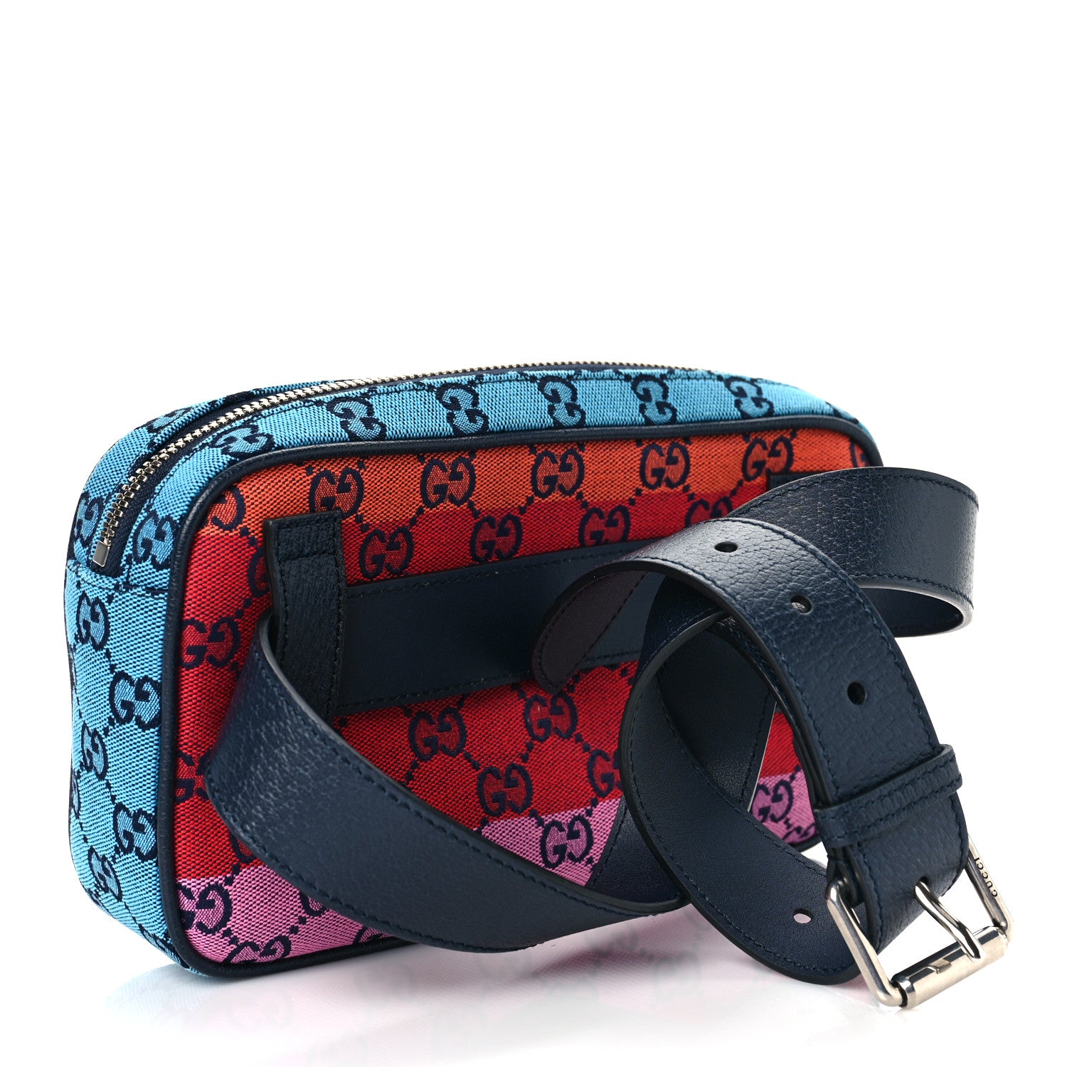 Gucci Monogram Multicolor Retro Interlocking G Belt Bag 95 38 Blue Rainbow Light Blue 3 of 10