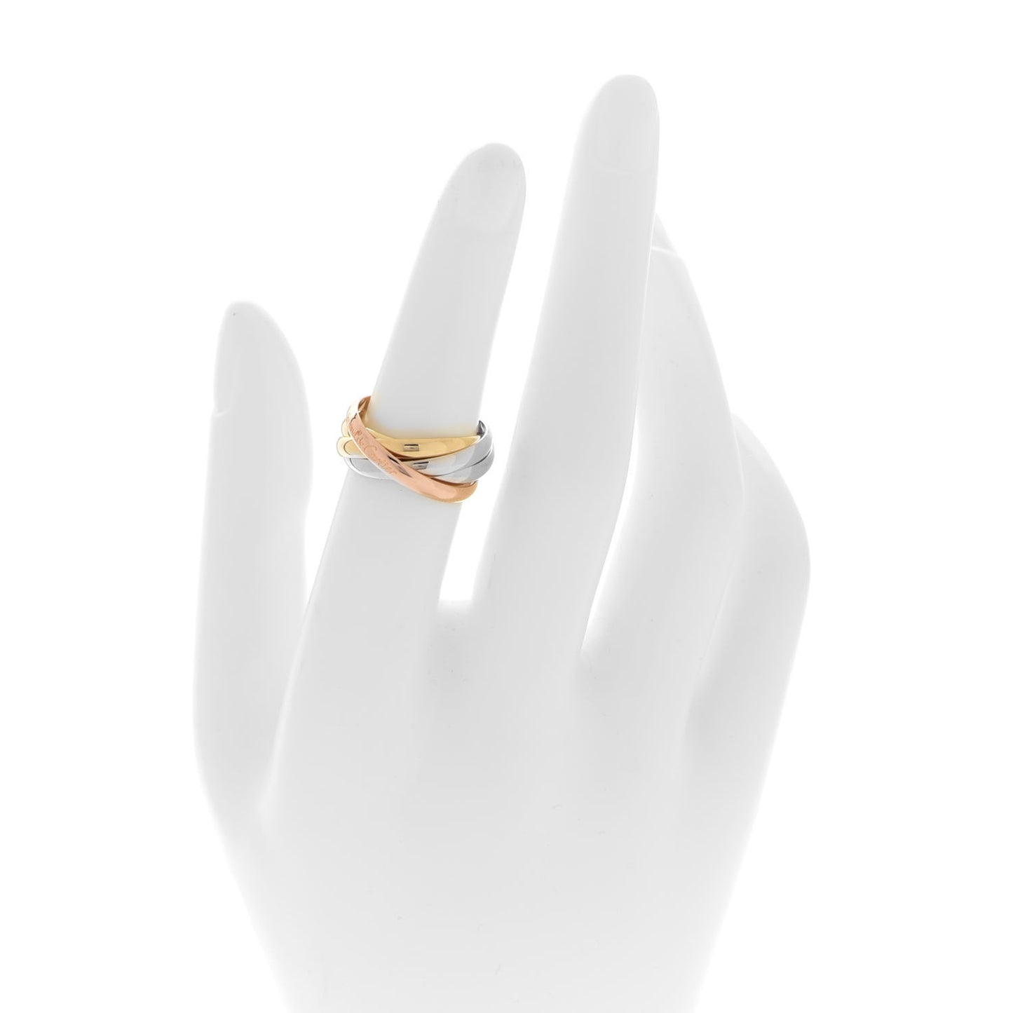 18K Pink Yellow White Gold Les Must De Cartier Trinity Five Band Ring 51 5.75