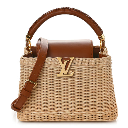 Louis Vuitton Rattan Calfskin Capucines BB Tan 1 of 8
