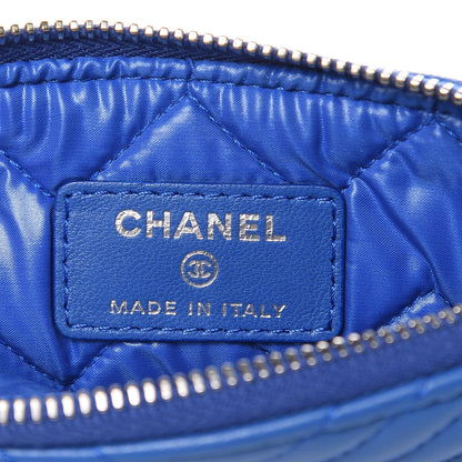 Chanel Lambskin Chevron Quilted Small Cosmetic Case Blue 6 of 8