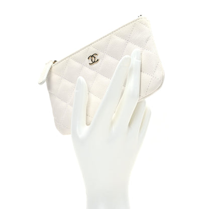 Chanel Caviar Quilted Small Cosmetic Case White 2 of 7