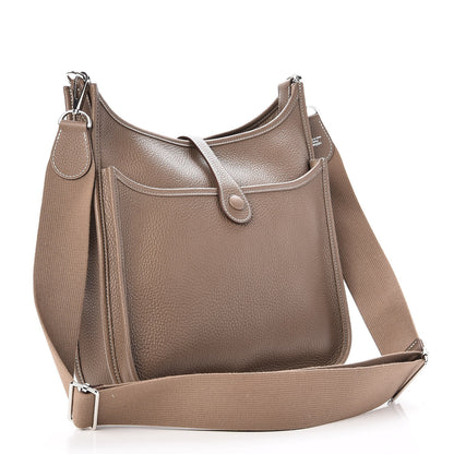 Hermes Taurillon Clemence Evelyne III PM Etoupe 3 of 7
