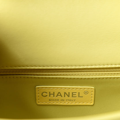 Chanel Lambskin Quilted Medium Easy Carry Flap Yellow 5 of 10