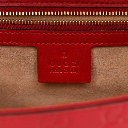 Gucci Guccissima Medium Padlock Shoulder Bag Hibiscus Red 6 of 12