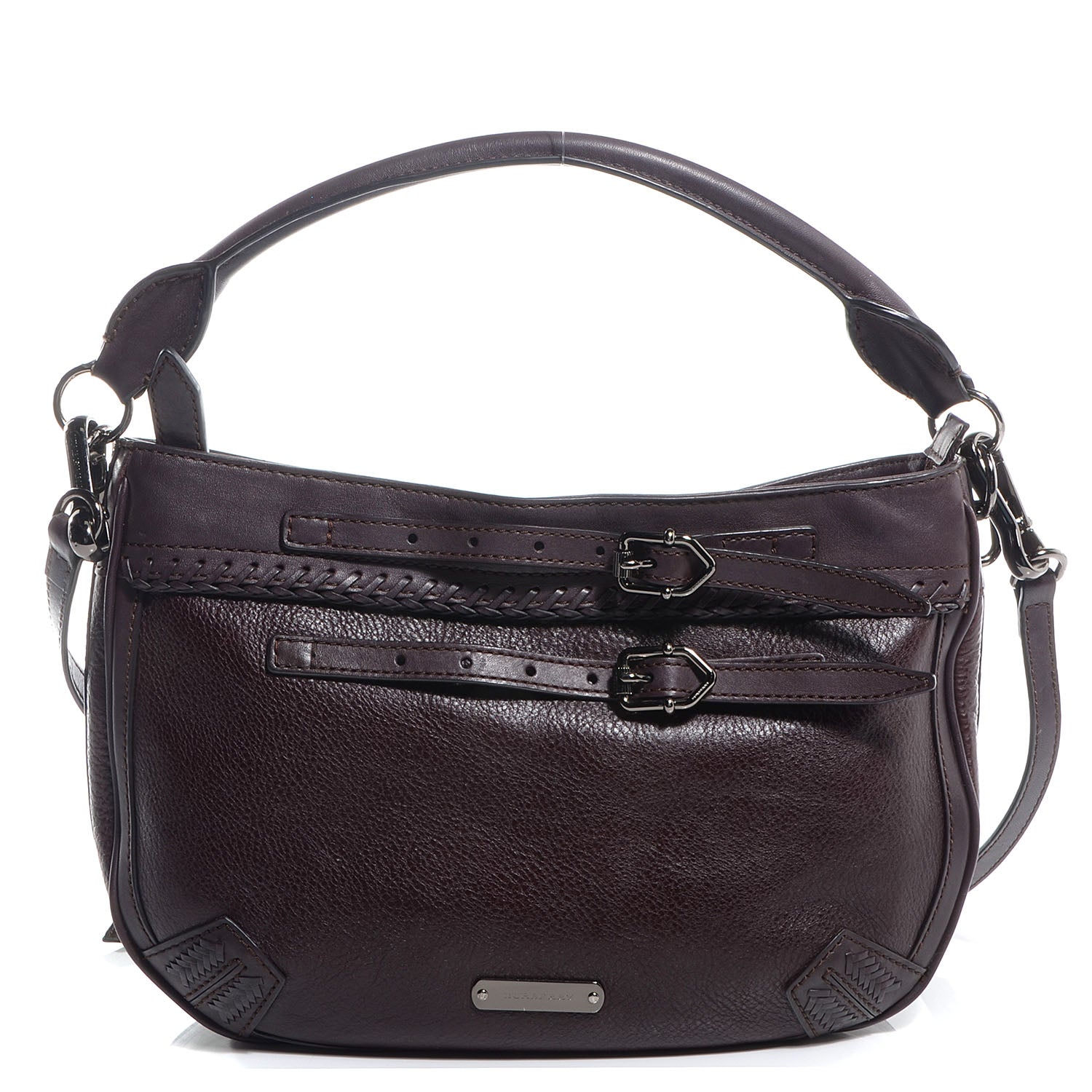 Burberry Soft Leather Waltham Plum 1 of 13