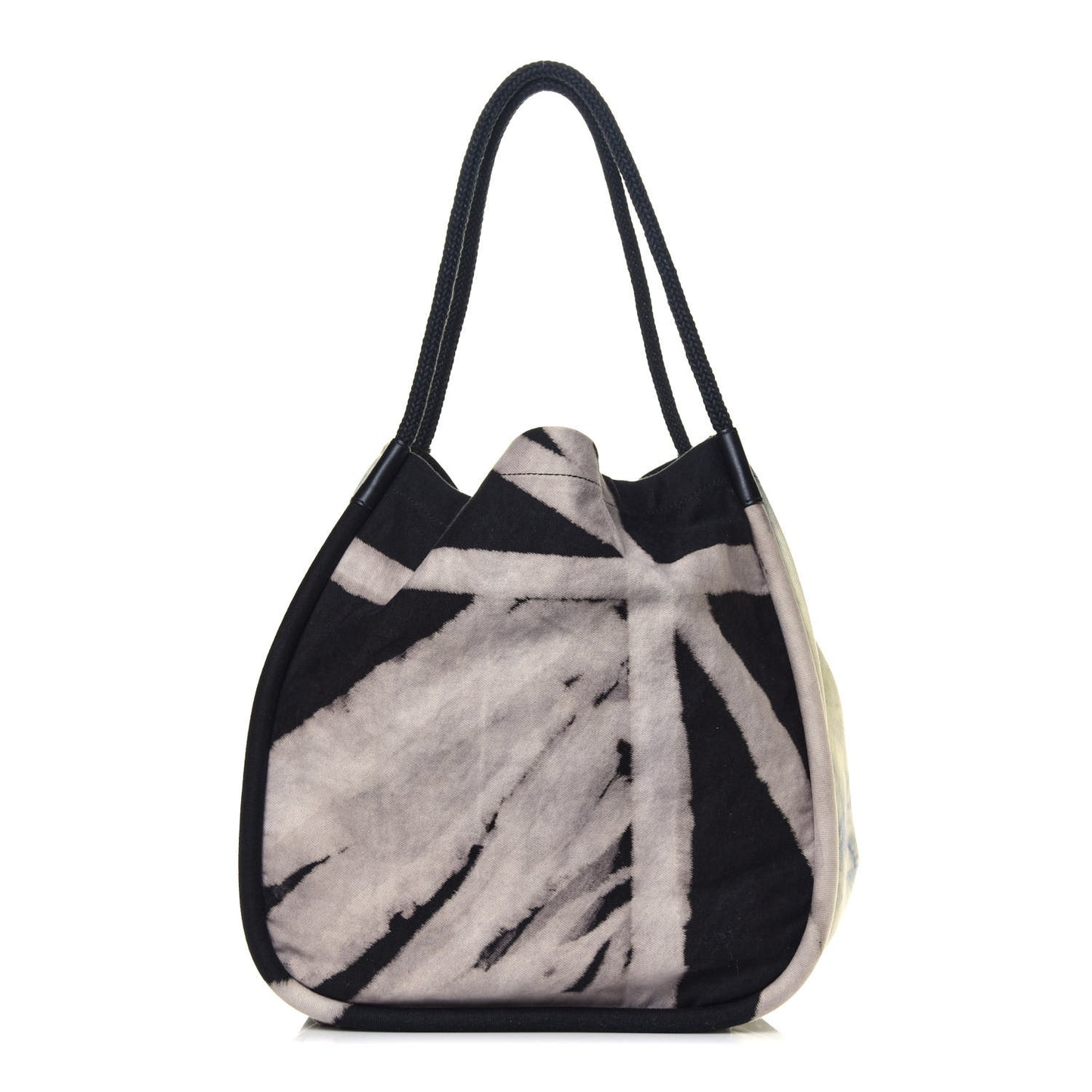 Canvas Tie Dye Tote Black Lime