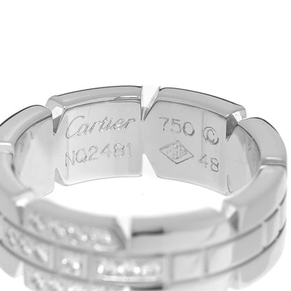 Cartier 18K White Gold Diamond 6mm Tank Francaise Band Ring 48 4.5 4 of 4
