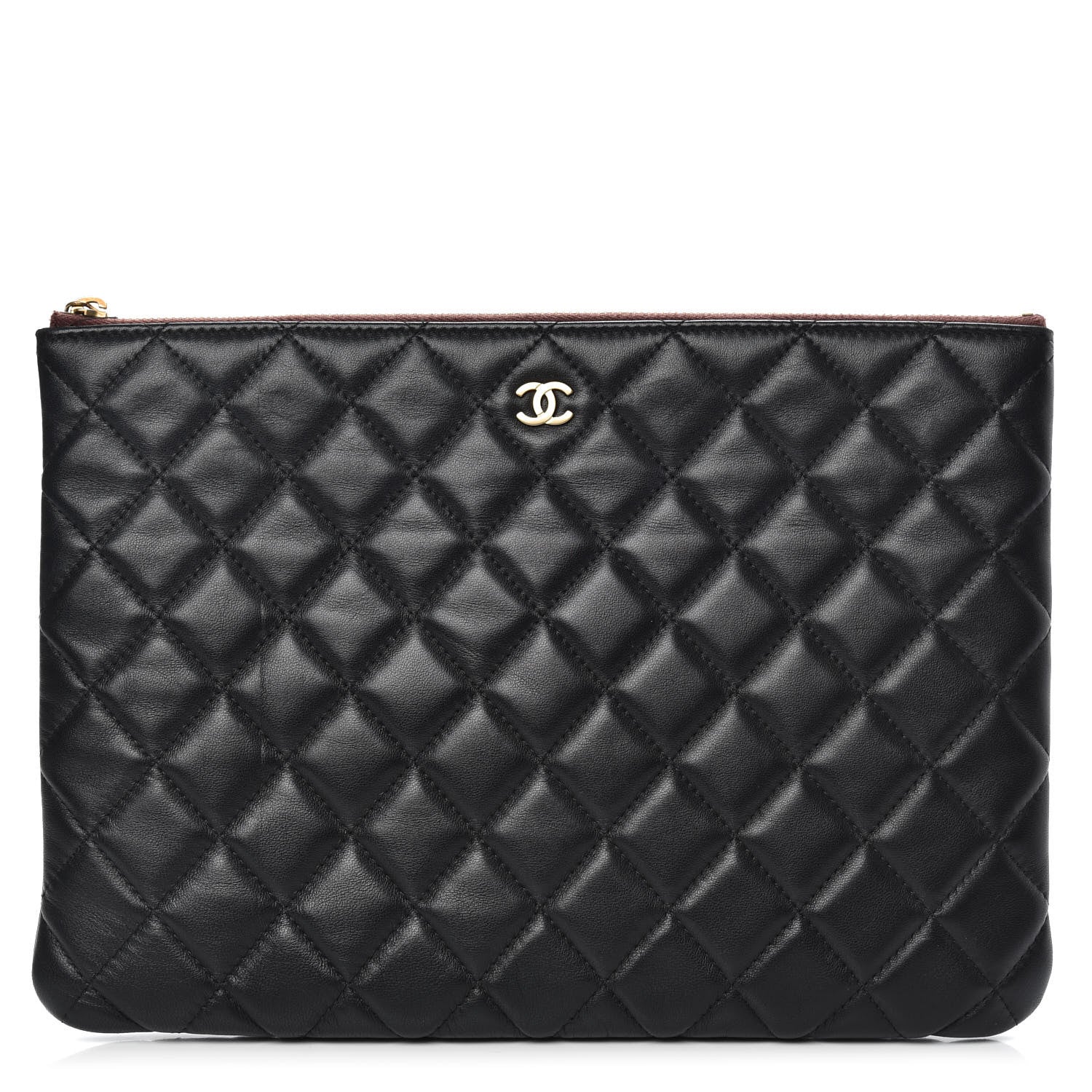 Chanel Lambskin Quilted Medium Cosmetic Case Black 1 of 12