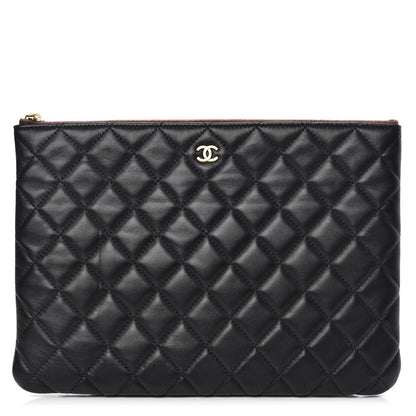 Chanel Lambskin Quilted Medium Cosmetic Case Black 1 of 12