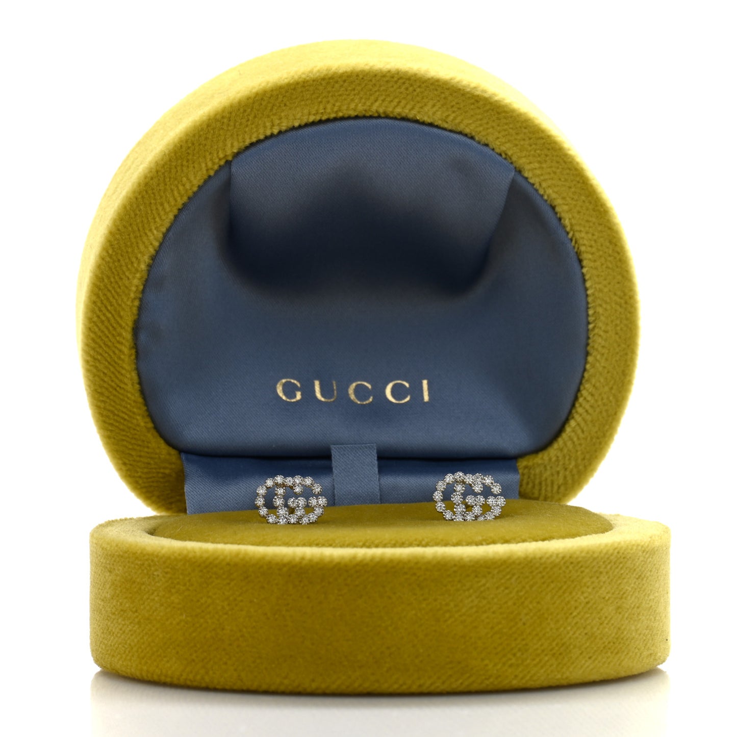 18K White Gold Diamond Running G Earrings