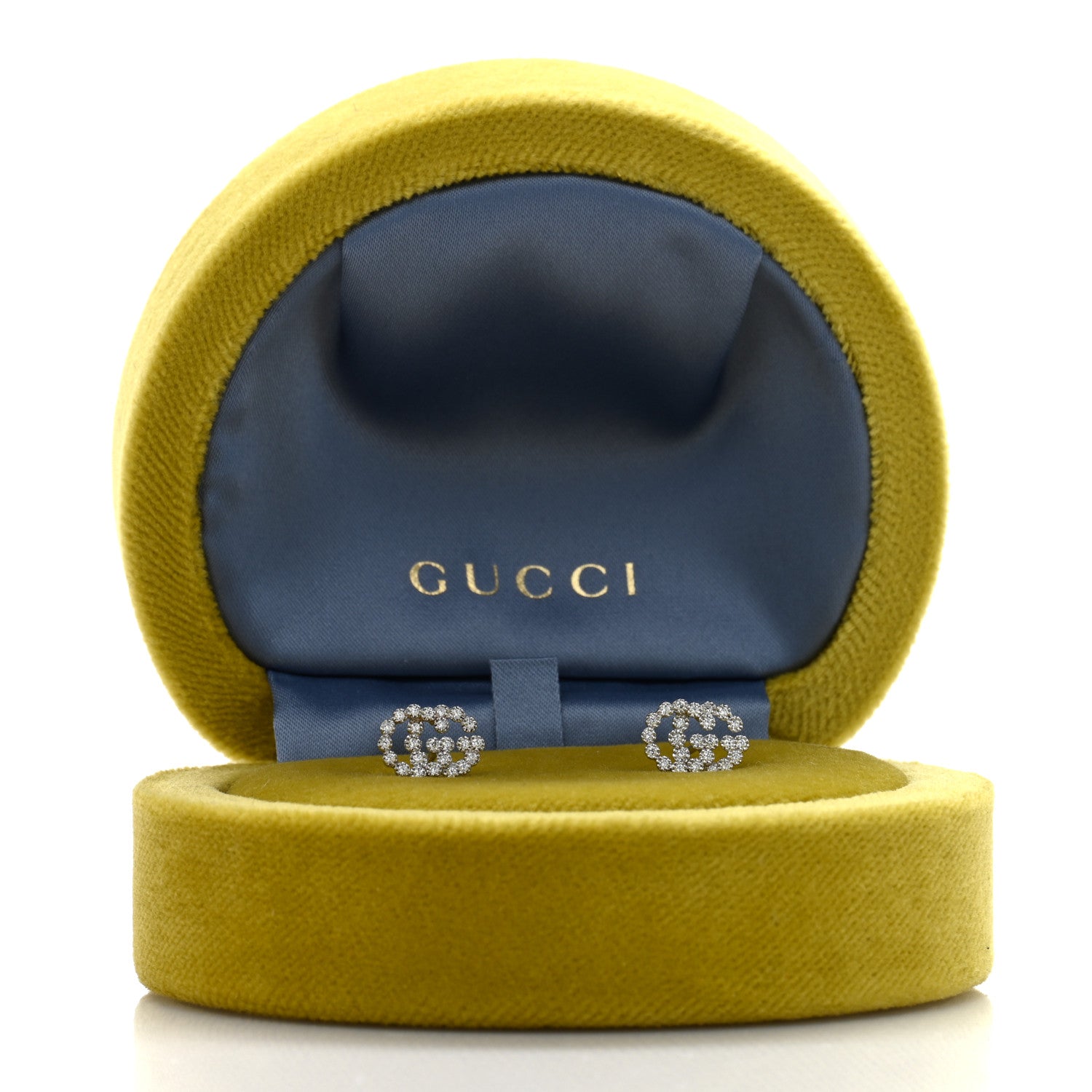 Gucci 18K White Gold Diamond Running G Earrings 5 of 5