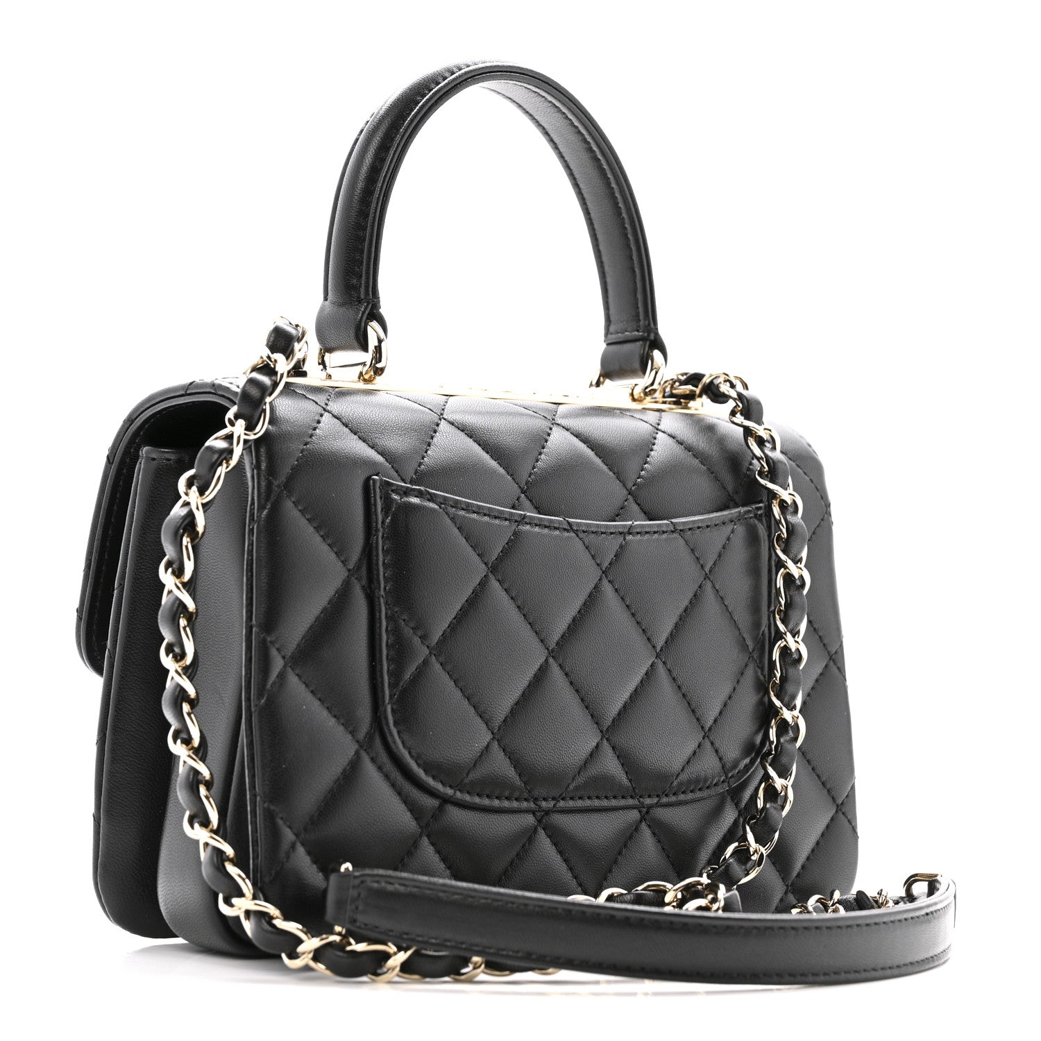 Chanel Lambskin Crystal Quilted Mini Trendy CC Dual Handle Flap