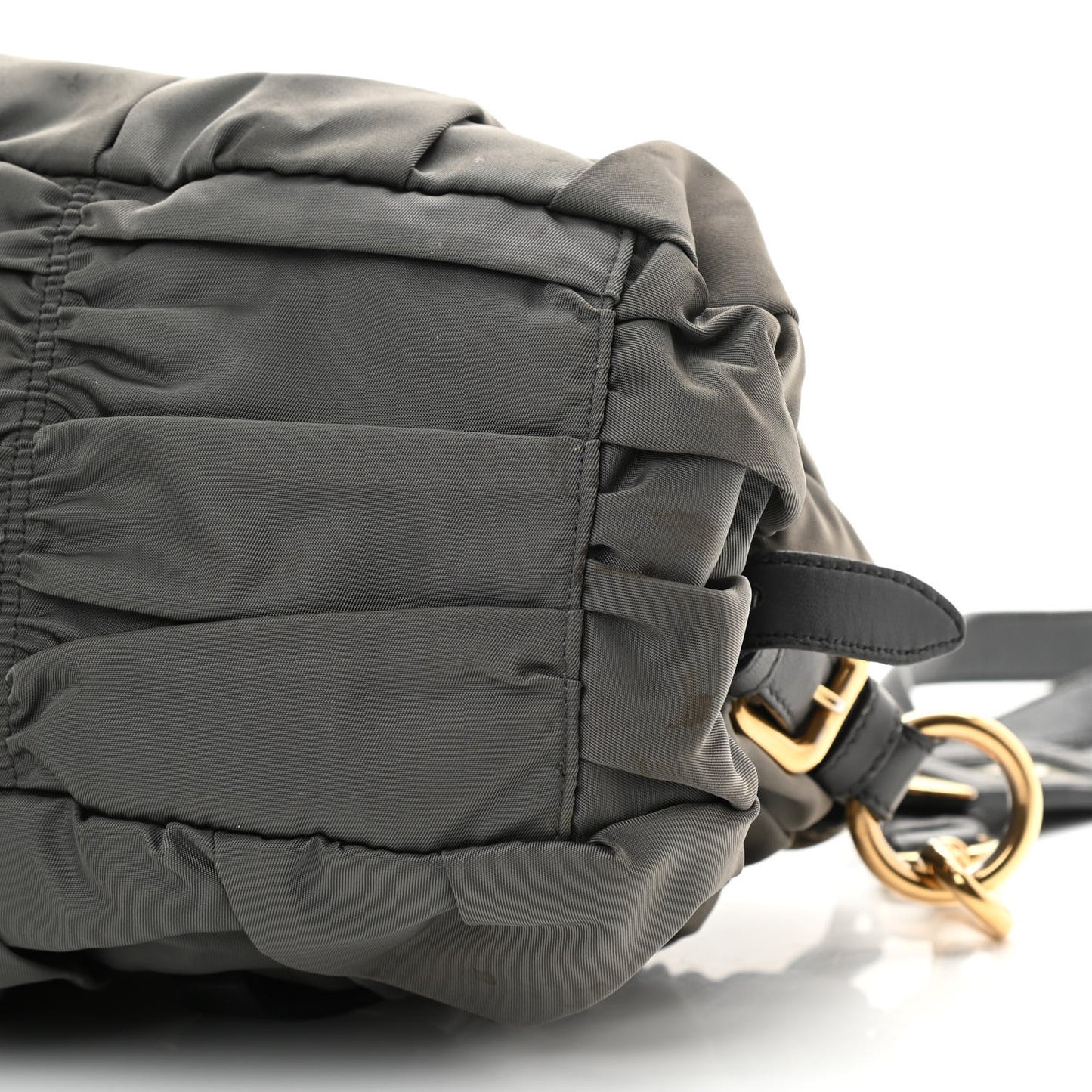 Tessuto Nylon Gaufre Shopping Satchel Fumo