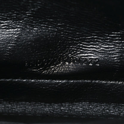 Saint Laurent Grain De Poudre Matelasse Chevron Monogram Monochrome Chain Wallet Black 7 of 11