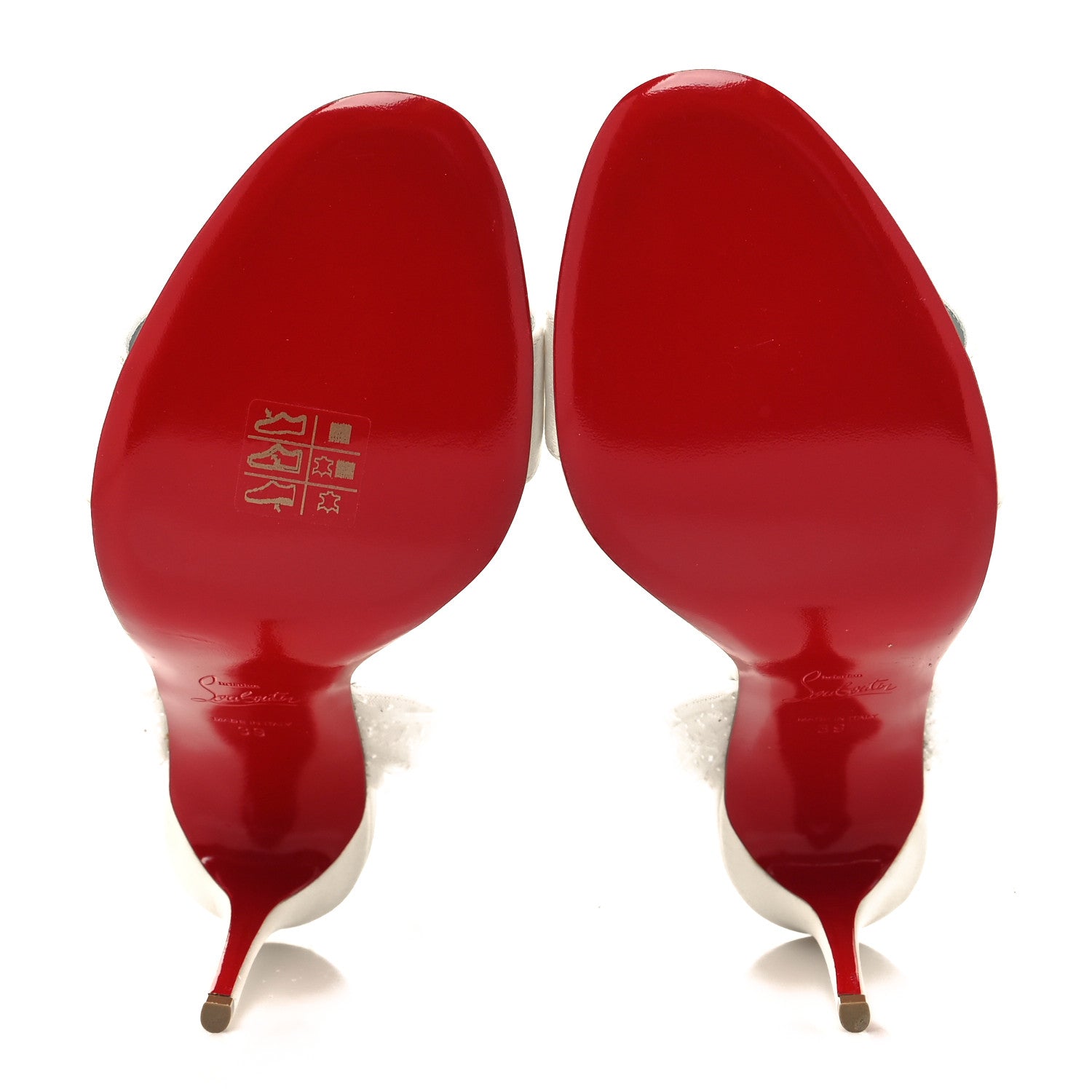 Christian Louboutin Crepe Satin Tulle Sandale Du Desert 100 Ankle Wrap Sandals 39 Ivory White 5 of 8