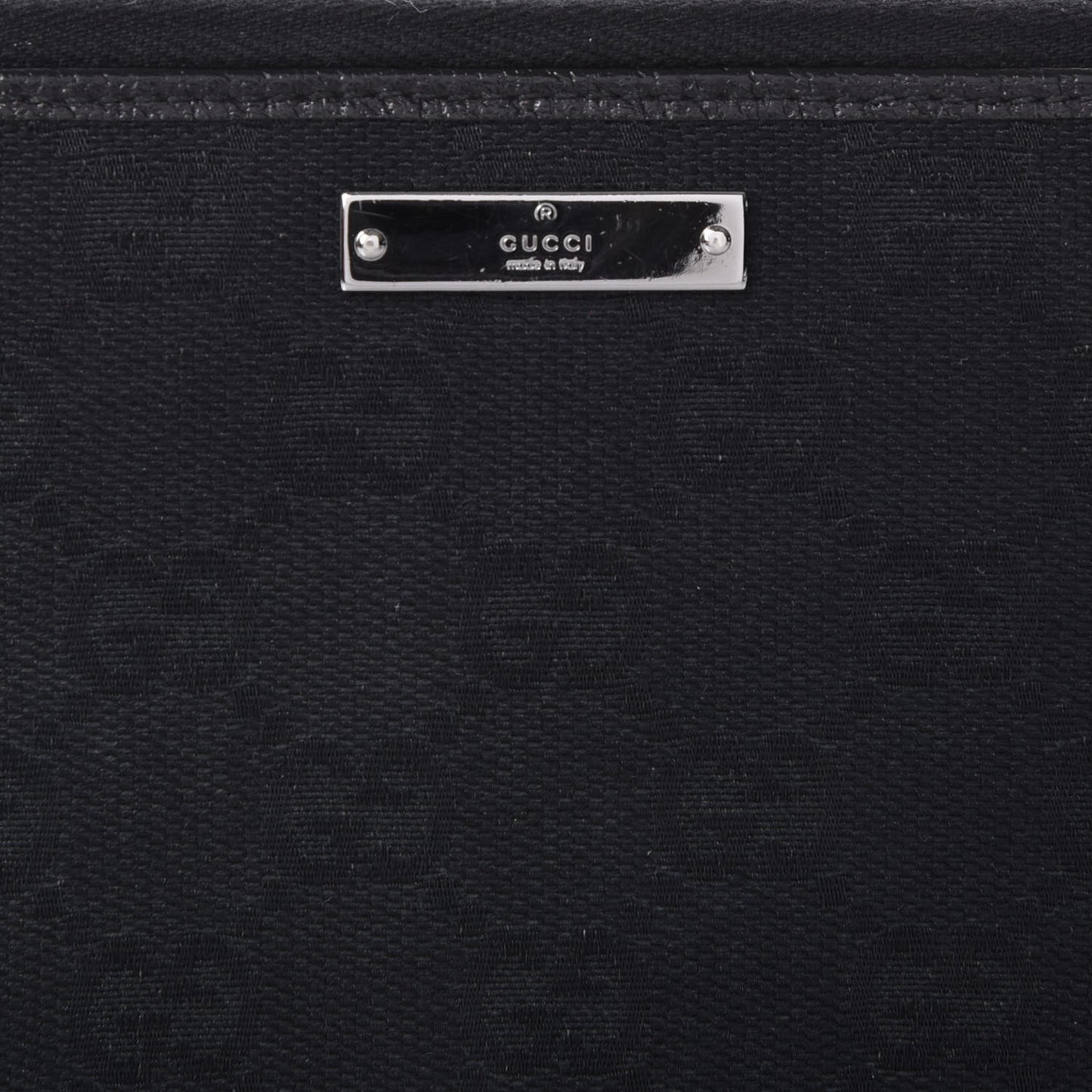 Monogram Metal Bar Zip Around Wallet Black